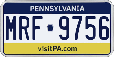 PA license plate MRF9756