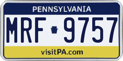 PA license plate MRF9757