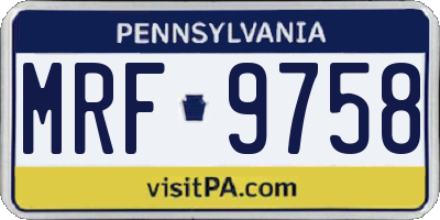 PA license plate MRF9758