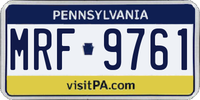 PA license plate MRF9761