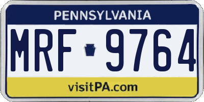 PA license plate MRF9764