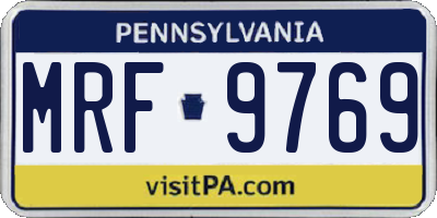 PA license plate MRF9769