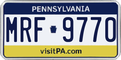 PA license plate MRF9770