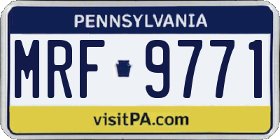PA license plate MRF9771