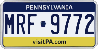 PA license plate MRF9772
