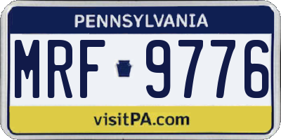 PA license plate MRF9776