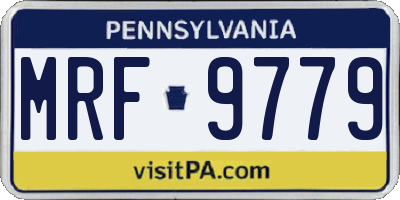 PA license plate MRF9779