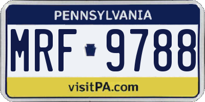 PA license plate MRF9788