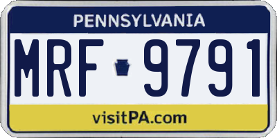 PA license plate MRF9791