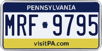 PA license plate MRF9795