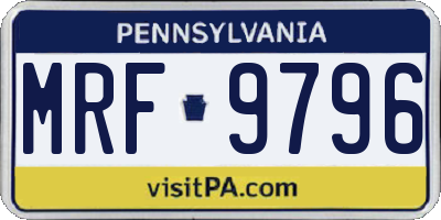 PA license plate MRF9796