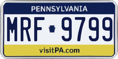 PA license plate MRF9799