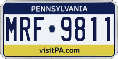 PA license plate MRF9811