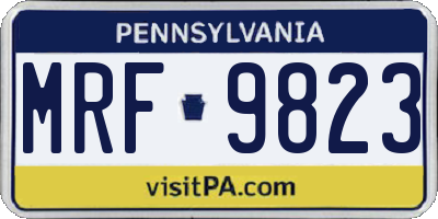 PA license plate MRF9823
