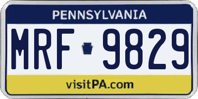 PA license plate MRF9829