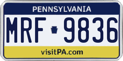 PA license plate MRF9836