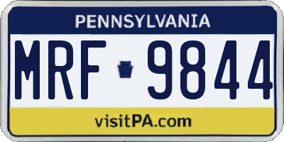 PA license plate MRF9844