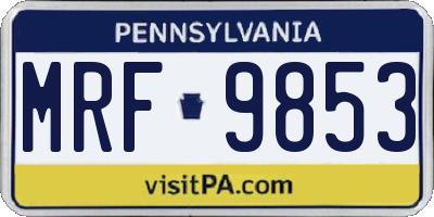 PA license plate MRF9853