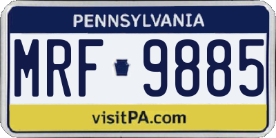 PA license plate MRF9885