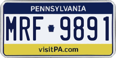 PA license plate MRF9891
