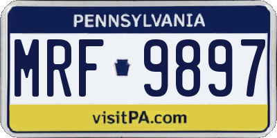 PA license plate MRF9897