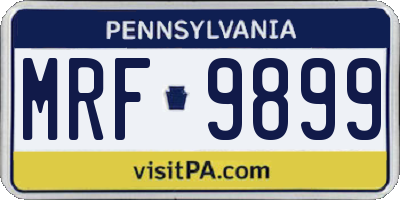 PA license plate MRF9899