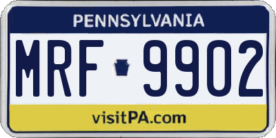 PA license plate MRF9902
