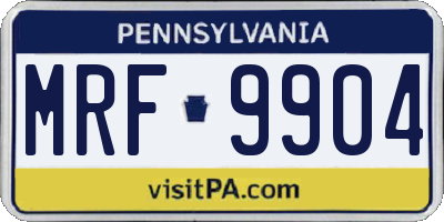 PA license plate MRF9904