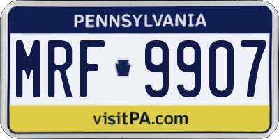 PA license plate MRF9907