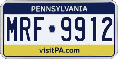 PA license plate MRF9912