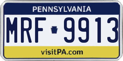 PA license plate MRF9913