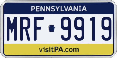 PA license plate MRF9919