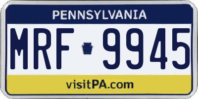 PA license plate MRF9945
