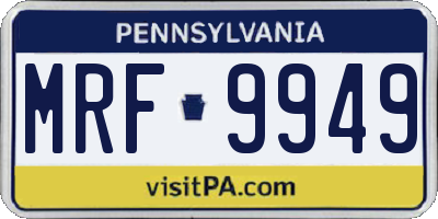 PA license plate MRF9949