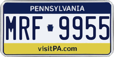 PA license plate MRF9955