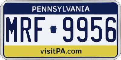 PA license plate MRF9956