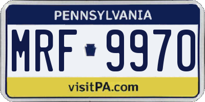 PA license plate MRF9970