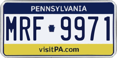 PA license plate MRF9971