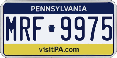 PA license plate MRF9975