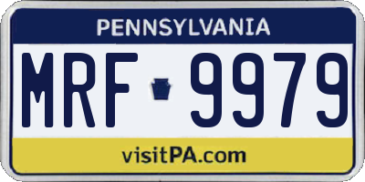 PA license plate MRF9979