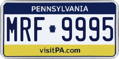 PA license plate MRF9995