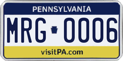 PA license plate MRG0006