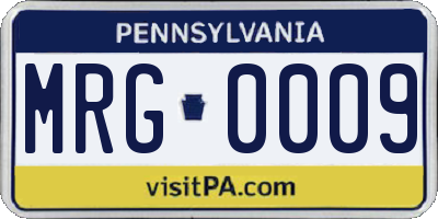 PA license plate MRG0009