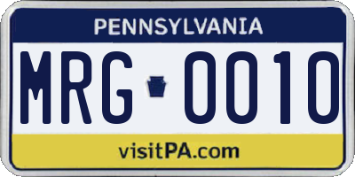PA license plate MRG0010