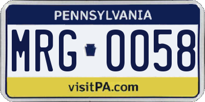 PA license plate MRG0058
