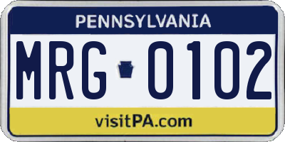 PA license plate MRG0102