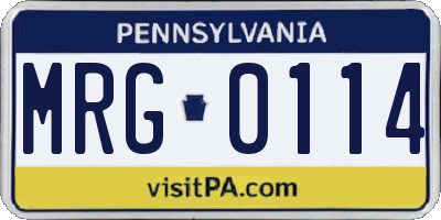 PA license plate MRG0114