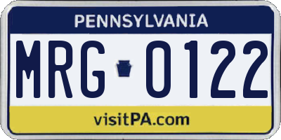PA license plate MRG0122