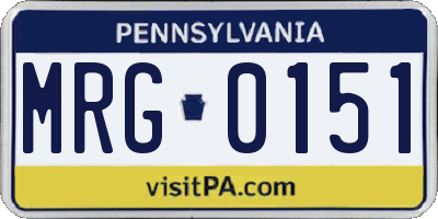 PA license plate MRG0151