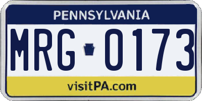 PA license plate MRG0173